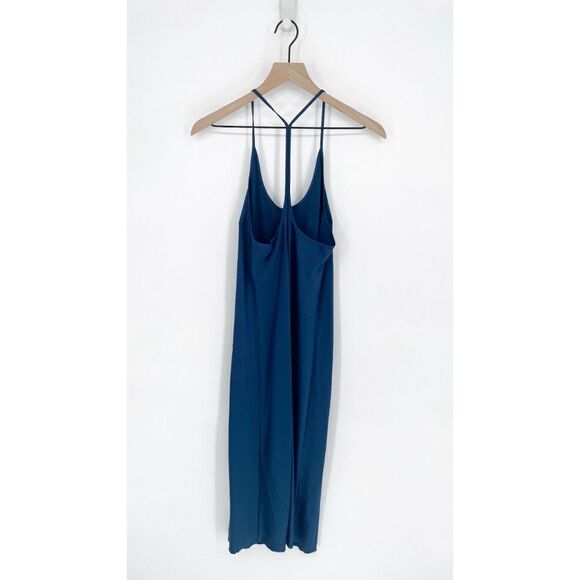 T Alexander Wang Racerback Midi Slip Dress Raw Trim Indigo Blue Women's 4 NEW - Picture 6 of 9